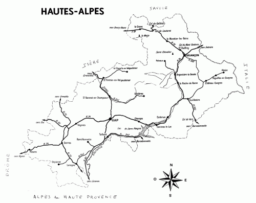 Carte des Hautes-Alpes