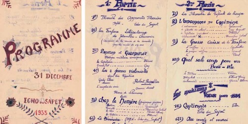 L’Echo du Sapet : programme de la St-Sylvestre 1933